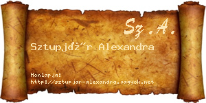 Sztupjár Alexandra névjegykártya